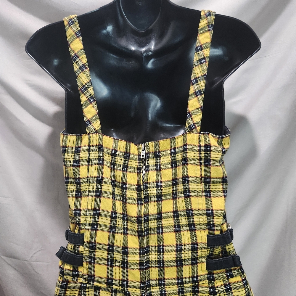 TRIPP NYC Vintage 90s Yellow Plaid Grunge Schoolgirl Dress - Picture 7 of 14